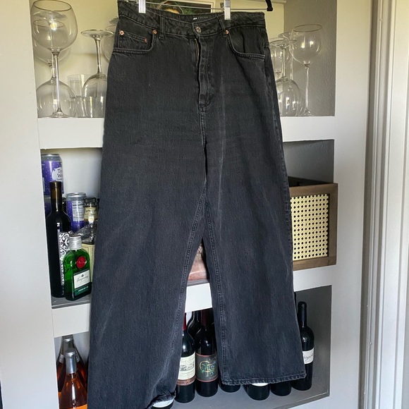 ASOS wide leg high waist black dad jeans - Picture 3 of 6